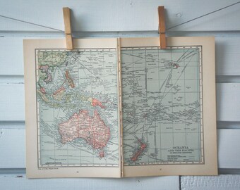 1925 Vintage Oceania Map