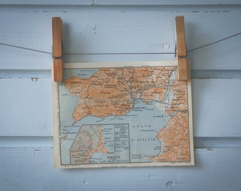 1906 Vintage Map of Ajaccio