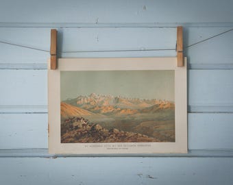 1897 Vintage Aconcagua Chromolithograph Illustration