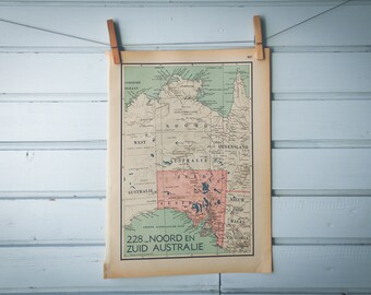 1941 Vintage Central Australia Map