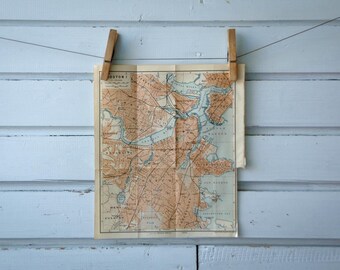 1905 Vintage Map of Boston