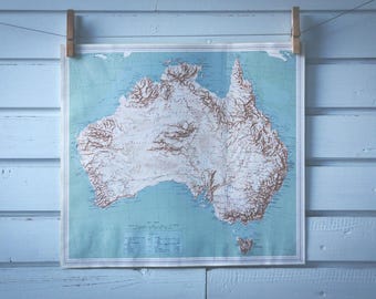 1968 Vintage Map of Australia
