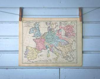 1886 Vintage Map of Europe