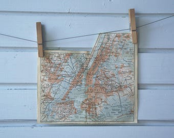 1909 Vintage Map of New York