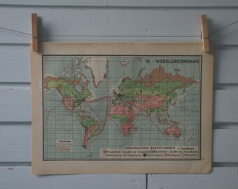 1941 Vintage World Economy Map