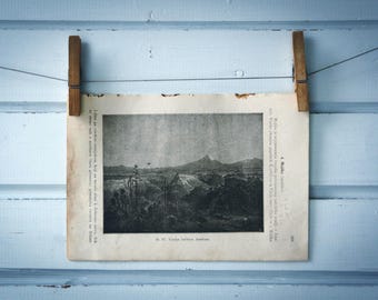 1916 Vintage Valley of Mexico Lithograph Illustration