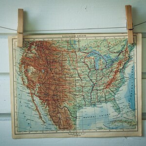 Carte des Etats-Unis vintage de 1951