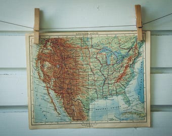 1951 Vintage USA Map