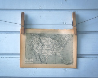 1922 Vintage Map of USA