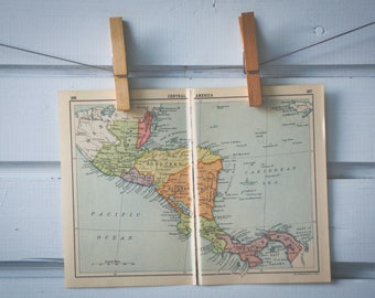 1910s Vintage Central America Map