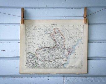1904 Vintage Map of Romania