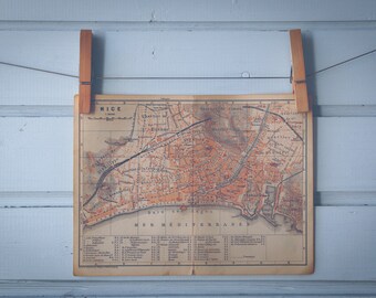 1894 Vintage Map of Nice