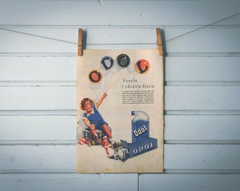 1930 Vintage Odol Advertisement Illustration