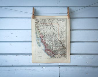 1901 Vintage British Columbia Map