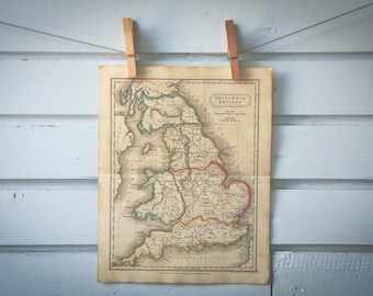 1827 Vintage Map of England in Classical Antiquity