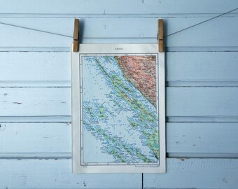 1971 Vintage North Dalmatia Map