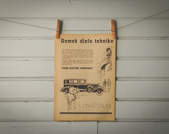 1930 Vintage Lincoln Advertisement Illustration