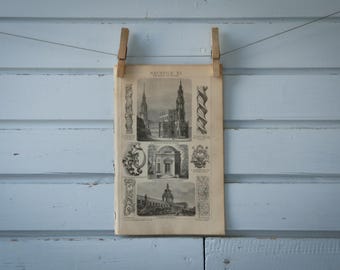 1887 Vintage Rococo Style Lithograph Illustration