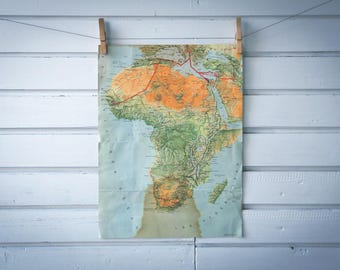 1969 Vintage Map of Africa