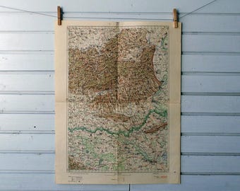 1940 Vintage South Transdanubia & West Slavonija and Baranja Map