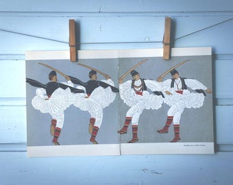 1966 Vintage Rusalije Sword Dance Illustration