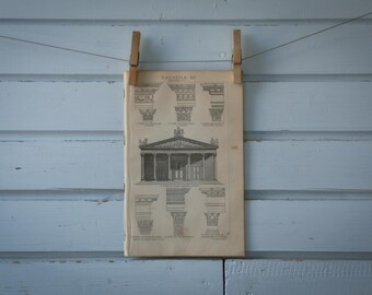 1887 Vintage Ancient Roman Architecture Lithograph Illustration