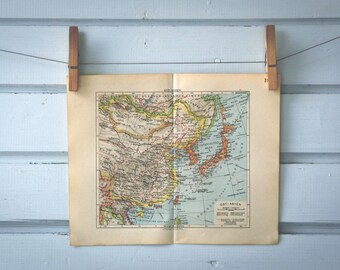 1932 Vintage Map of East Asia