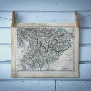 1901 Vintage South Scotland Map