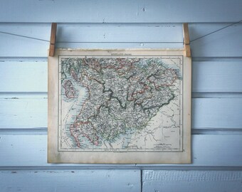 1901 Vintage South Scotland Map