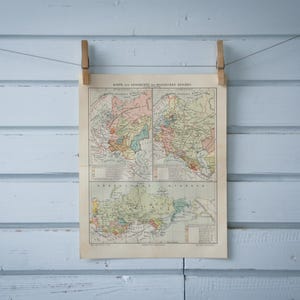 1907 Vintage Russian Empire Expansion Map