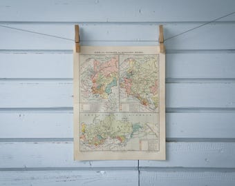 1907 Vintage Russian Empire Expansion Map