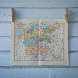 1907 Vintage German Dialects Map