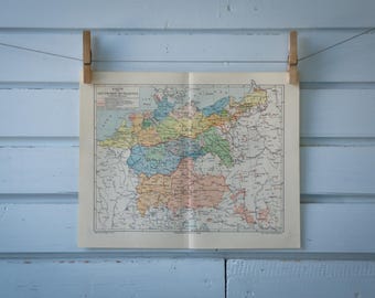 1907 Vintage German Dialects Map