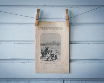 1888 Vintage Saharan Fata Morgana Lithograph Illustration