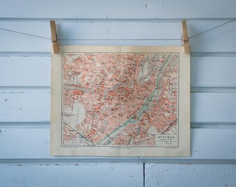 1907 Vintage Munich Map