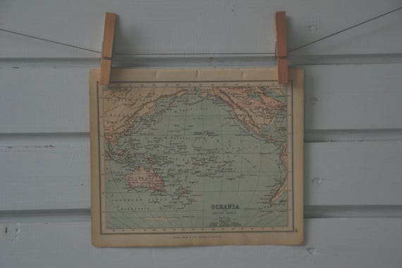 1896 Vintage Oceania Map