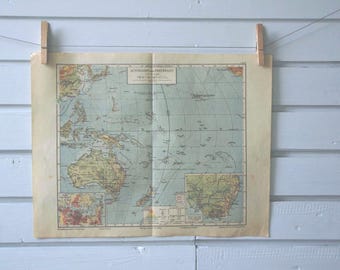 1917 Vintage Map of Oceania