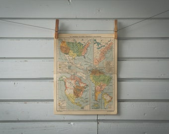 1911 Vintage History of the Americas Map