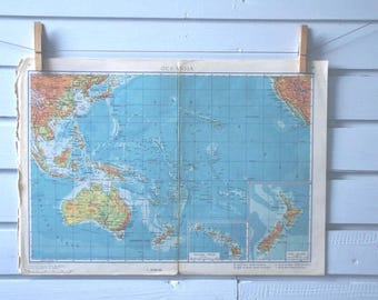 1966 Vintage Oceania Map