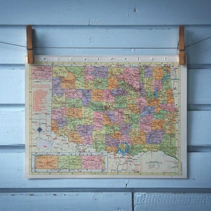 1957 Vintage Oklahoma Karte