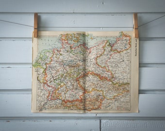 1936 Vintage Map of Germany