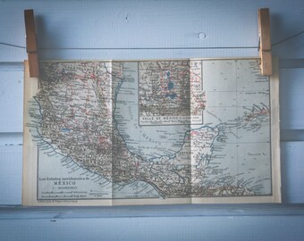 1905 Vintage Map of Mexico
