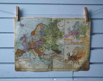 1930s Vintage Map of Europe