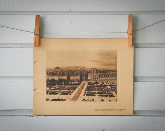 1910s Vintage Paris Tuileries Gardens Illustration