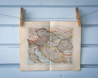 1932 Vintage Austria-Hungary Map
