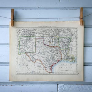 1904 Vintage Karte von Texas