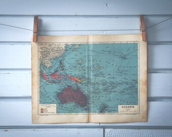 1916 Vintage Oceania Map