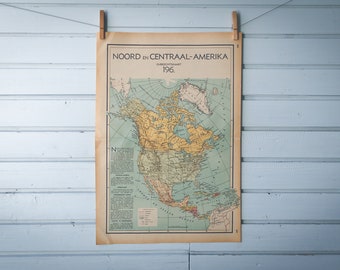 1941 Vintage North America Map