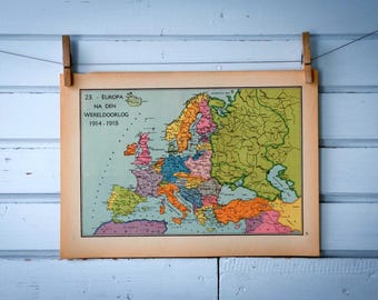 1941 Vintage Map of Europe after WW1