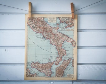 1931 Vintage South Italy Map